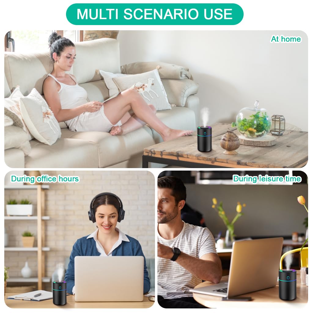 STHIRA Car Humidifier for Home and Travel with Dual Mist Modes and 230ml Tank | USB Powered