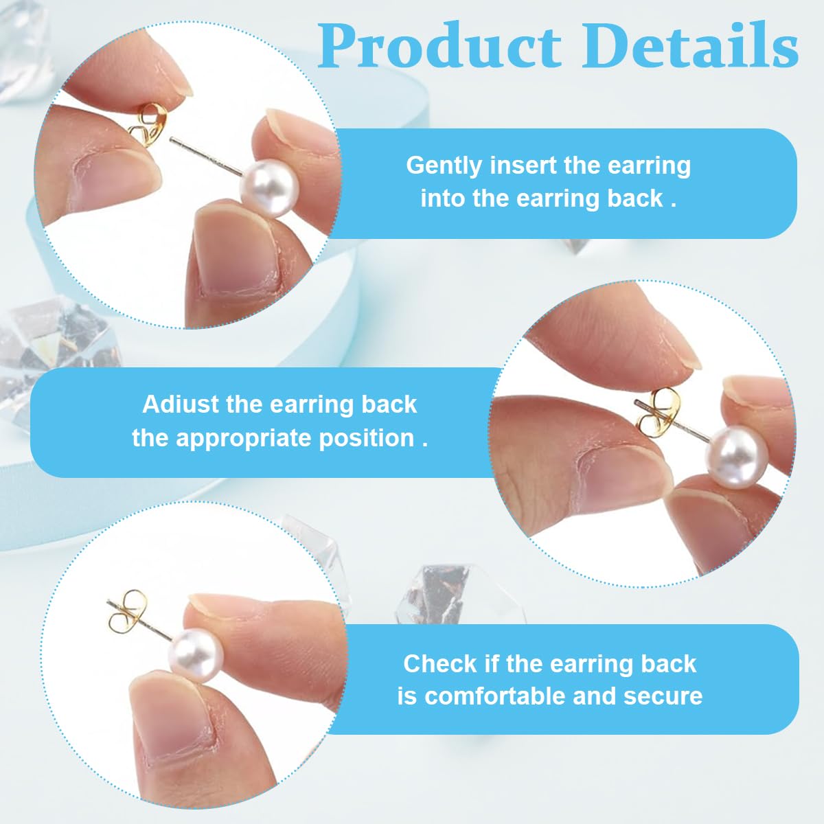MAYCREATE Earrings Back Stopper for Studs with 600 pcs 12 Styles Silicone Backs | with Storage Box