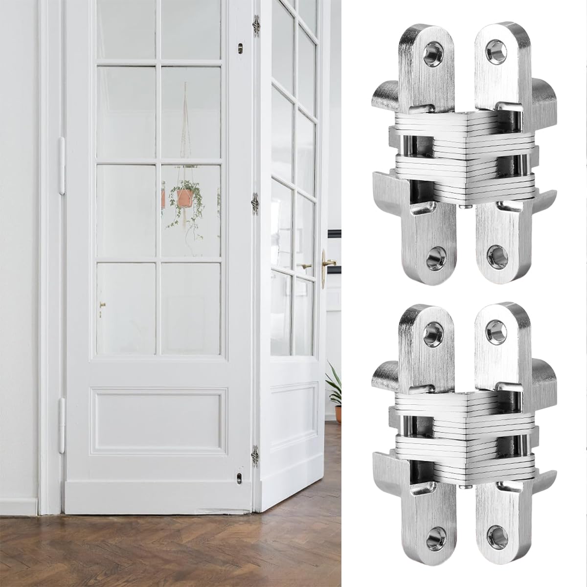 Serplex Hidden Door Hinges for 25mm Doors with Quiet Operation and Alloy Steel Build | 2Pcs Set
