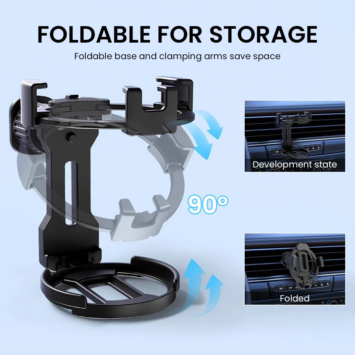 STHIRA 2 in 1 Car Mobile Holder for Air Vent with 75mm Cup Slot & Screw Tightening | Fits 4.7–7 in Phones