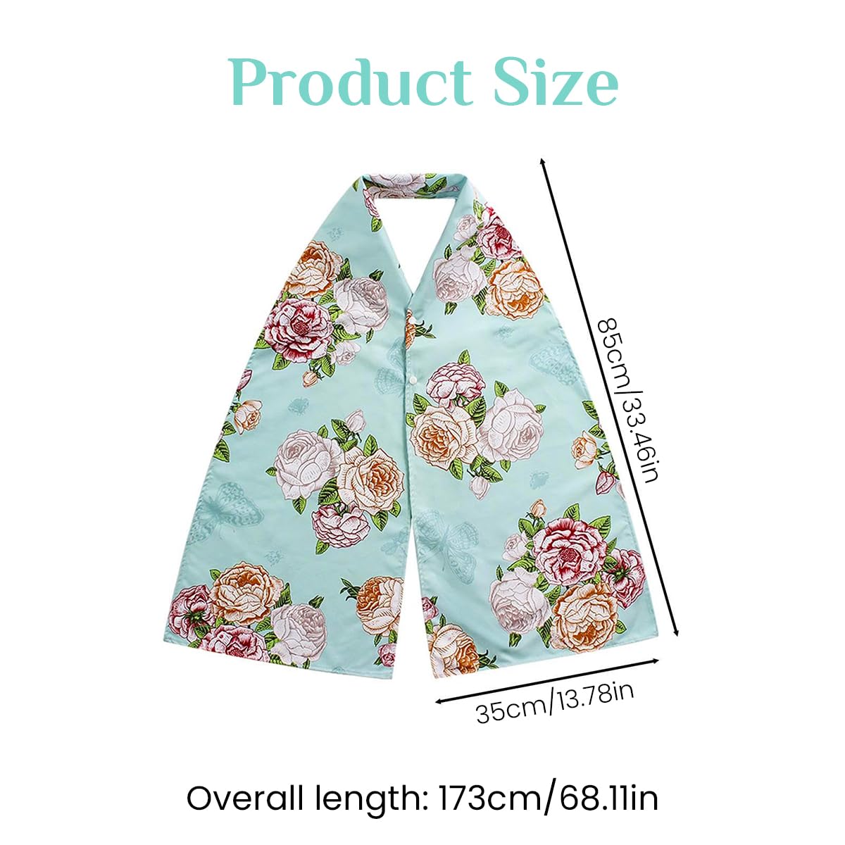 MAYCREATE Adult Bib Scarf for Dining with Adjustable Snap Closure and Dacron Fabric | Elegant Washable Accessory for Elderly Women