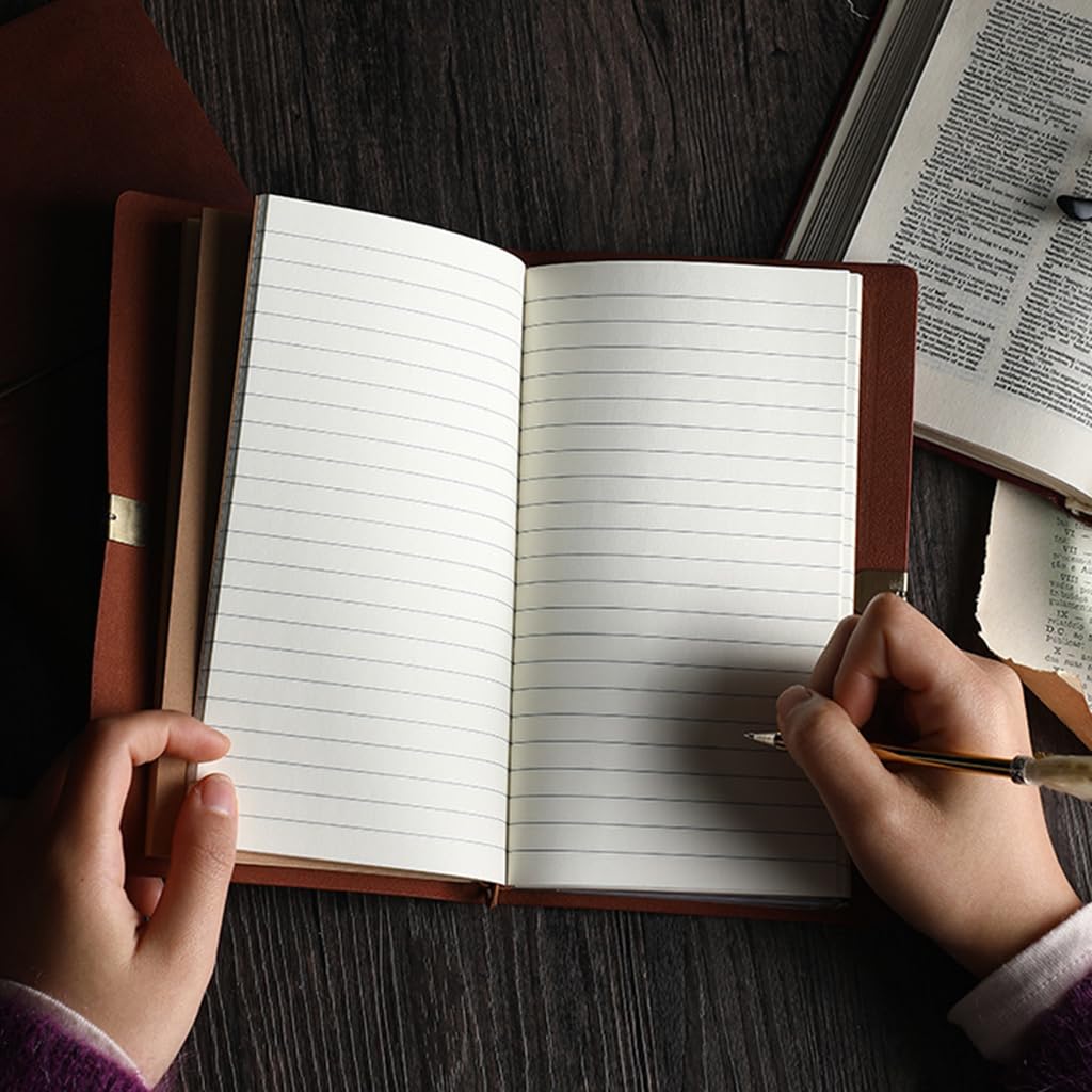 Zibuyu Leather Notebook for Writing with 240 Pages Plain Paper | 5x7 in Brown Journal