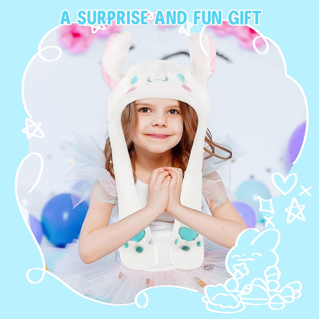 PATPAT Girls Winter Hat featuring Sanrio Cinnamoroll Plush with Fun Moving Ears | Soft Warm Kawaii Accessory