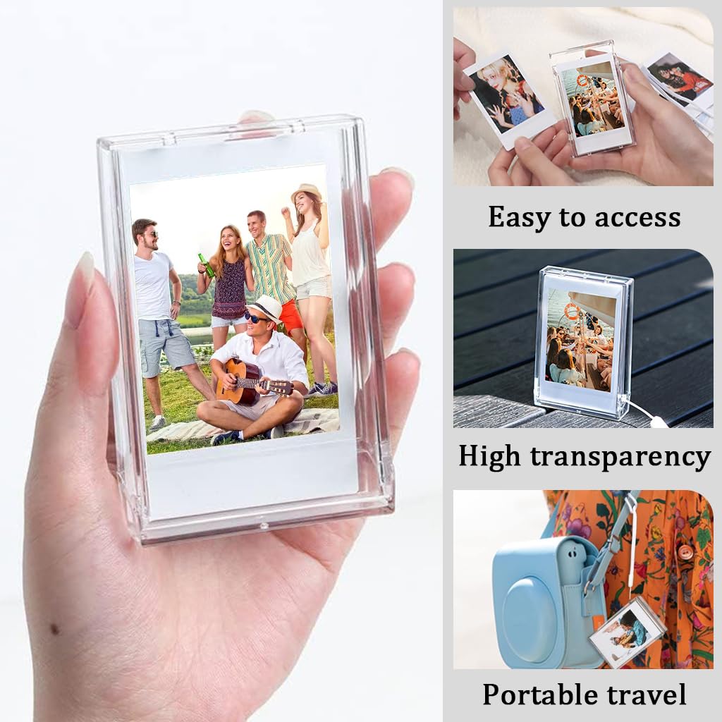 ZORBES Instant Photo Storage Box for 3 Inch Prints with Lanyard featuring Clear PC Display Case