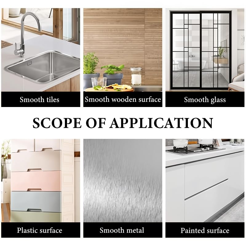 Supvox Oil Proof Countertop Sticker for Kitchen with Heat Resistant Tin Foil 40x300cm | Easy Peel & Stick Backsplash