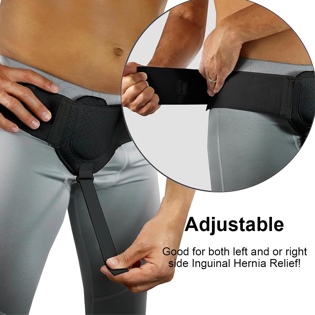 HANNEA Inguinal Hernia Support Belt for Men and Women with Adjustable Dual Pads | Post Surgery Groin Relief