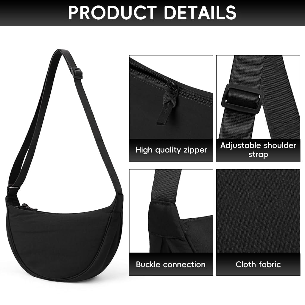 GUSTAVE Crossbody Bag for Travel with Adjustable Strap and 33x10x17cm Compact Design | Water‑Resistant Nylon Unisex Shoulder Style