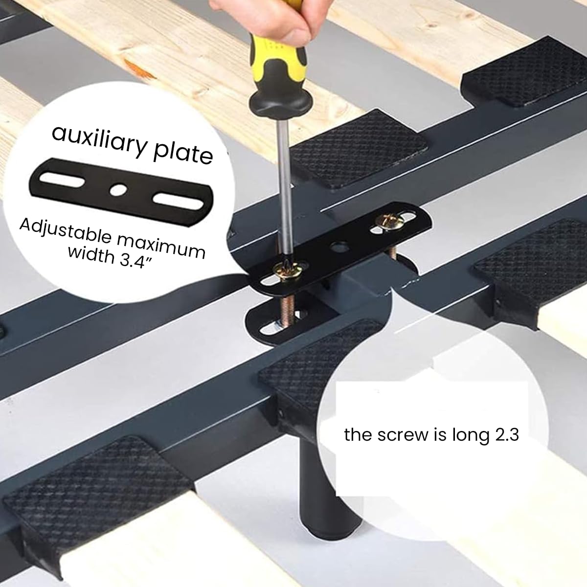 HASTHIP Bed Frame Support Legs Adjustable 7.08–13 in with Screw-Fixed Design and Steel Base | 2Pcs Heavy Duty Center Support for Wooden or Metal Beds