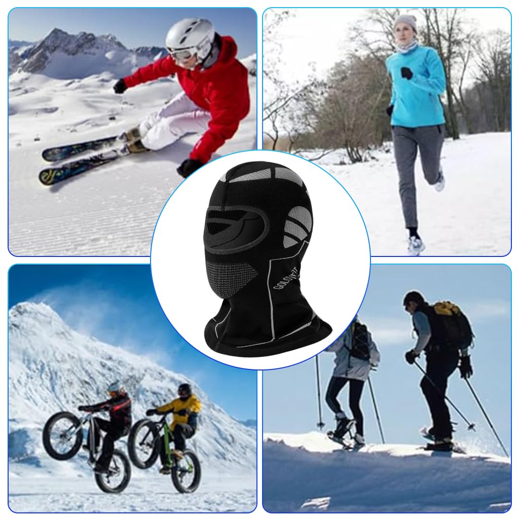PROBEROS Balaclava Face Mask for Winter Riding with 3D Airflow Mesh | 2 PCS Black Grey
