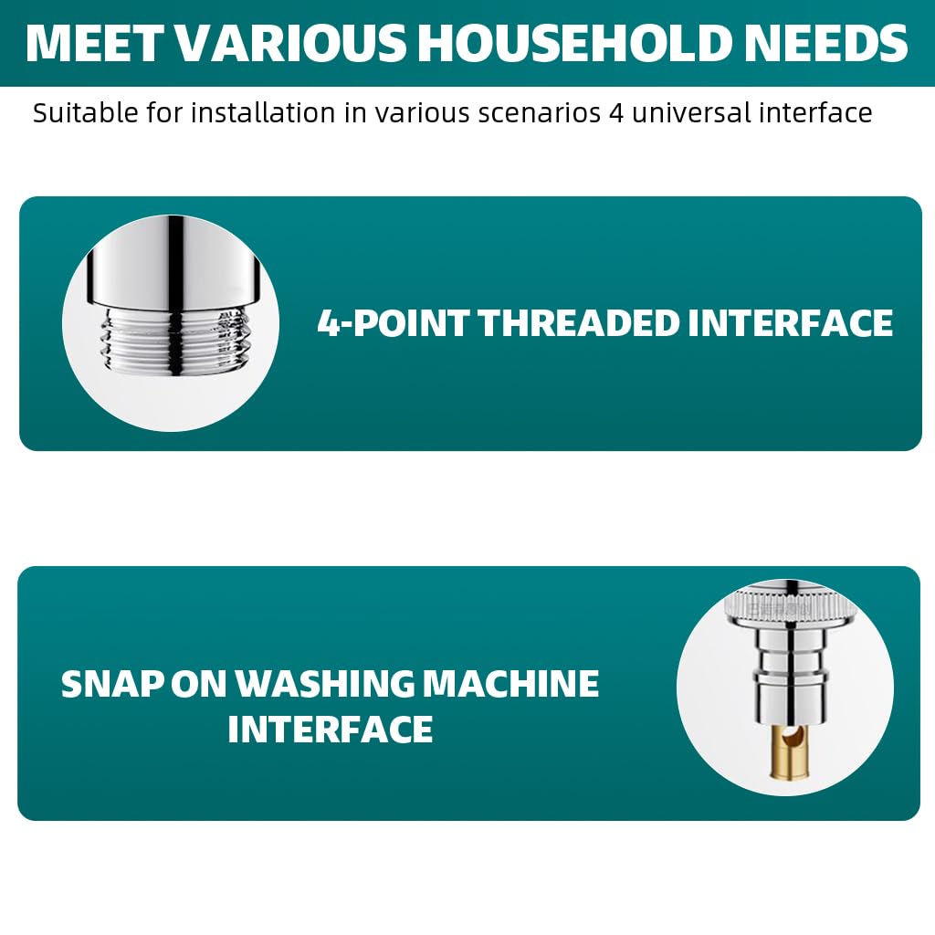 HASTHIP 3 in 1 Faucet Tap for Shower and Washing Machine with Independent Valve Control | Stainless Steel 1/2 Inch Universal Design