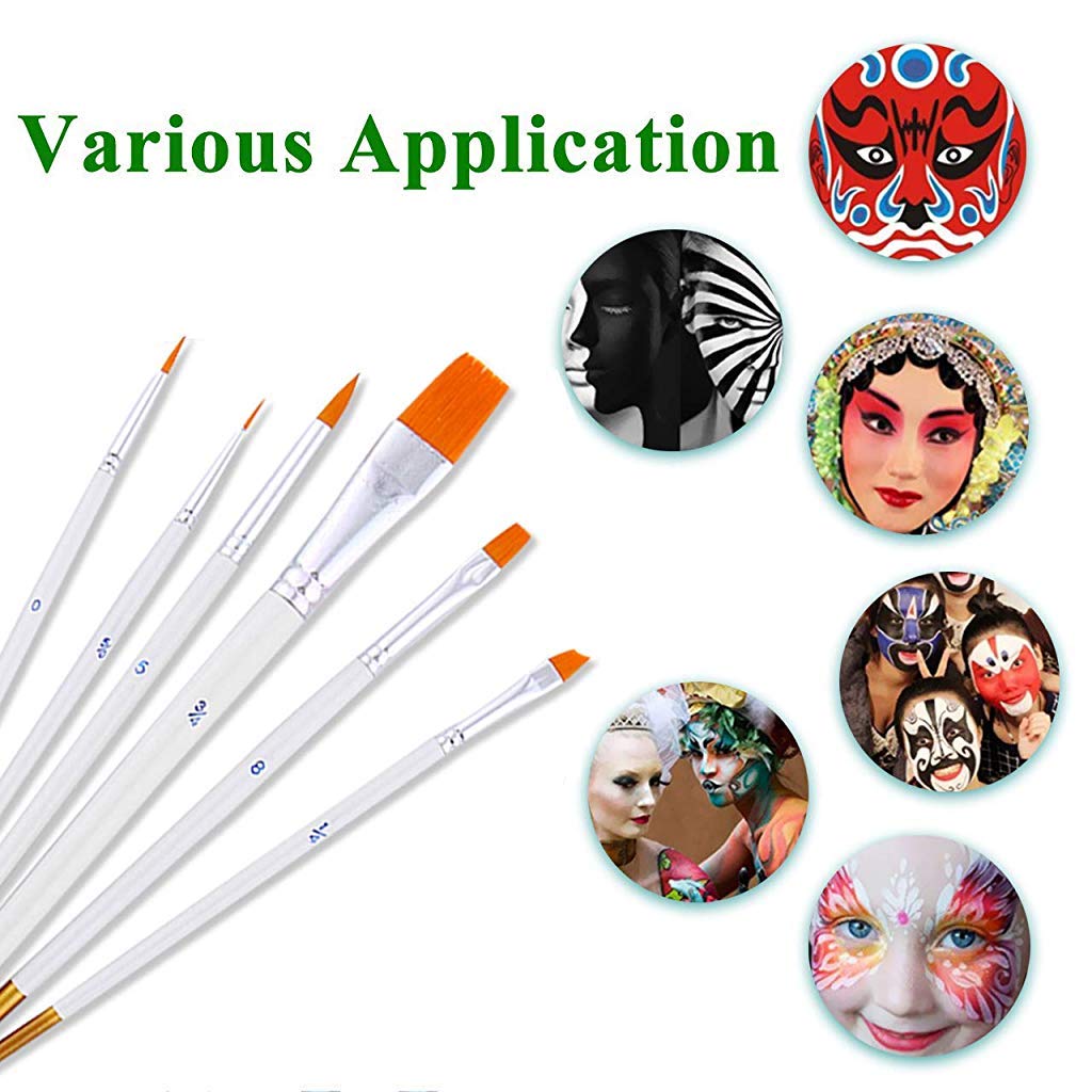 HASTHIP Face Body Paint Kit for Halloween and Cosplay with 12 Colors and 6 Brushes | Non Toxic Oil Based Makeup for Adults and Kids