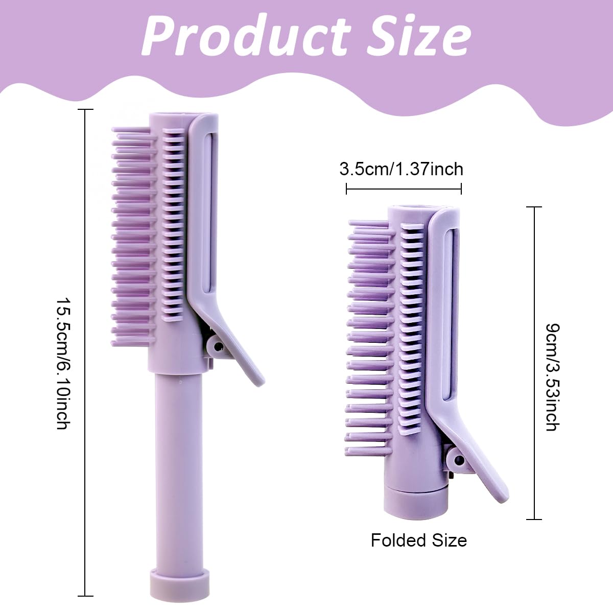 MAYCREATE Small Volumizer Brush Comb for Root Lift with Dual Side Clip and Retractable Handle