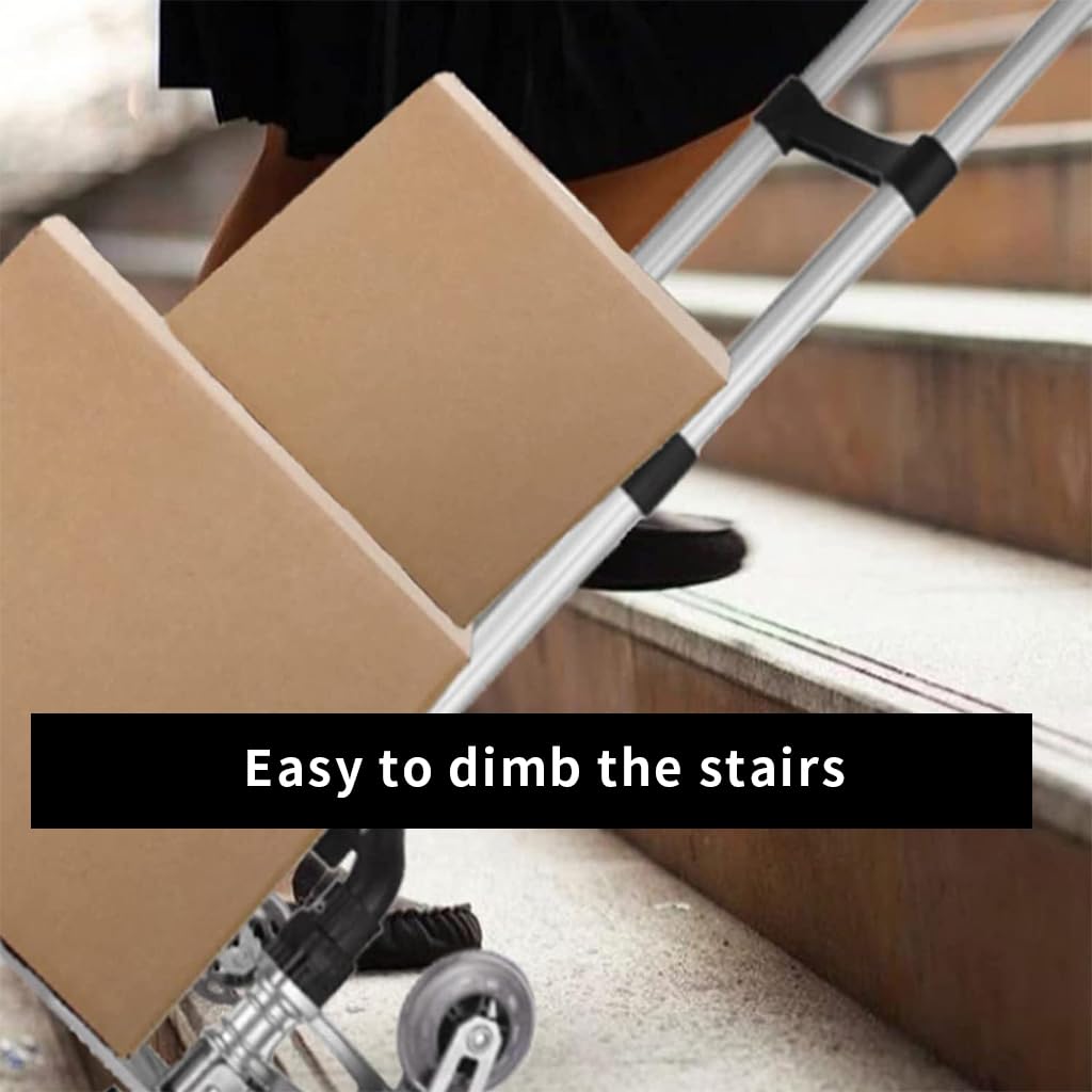 Serplex Hand Truck Trolley for Stairs with 165 lbs Capacity featuring 6+4 Wheels and Adjustable Handle