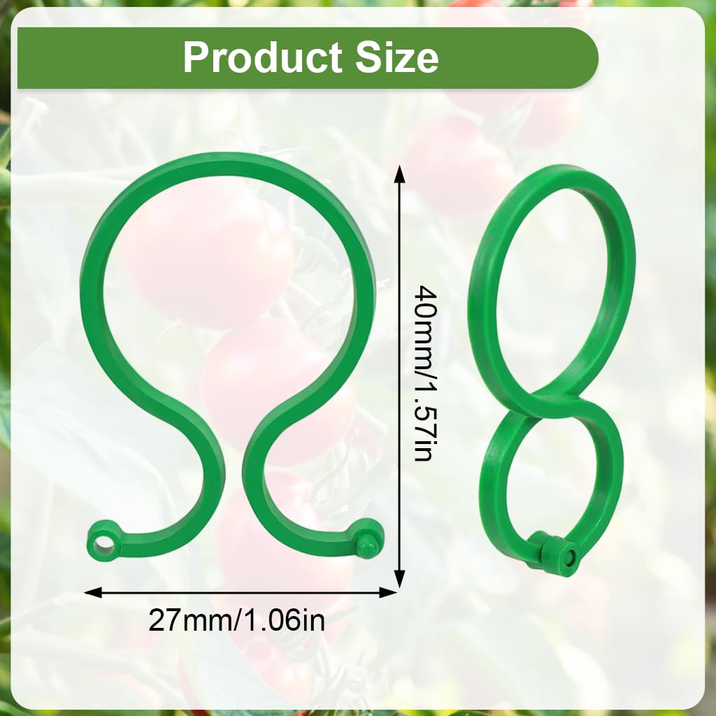 HASTHIP Plant Support Clips 100pcs for Tomatoes and Beans featuring Figure 8 Connectable Loops