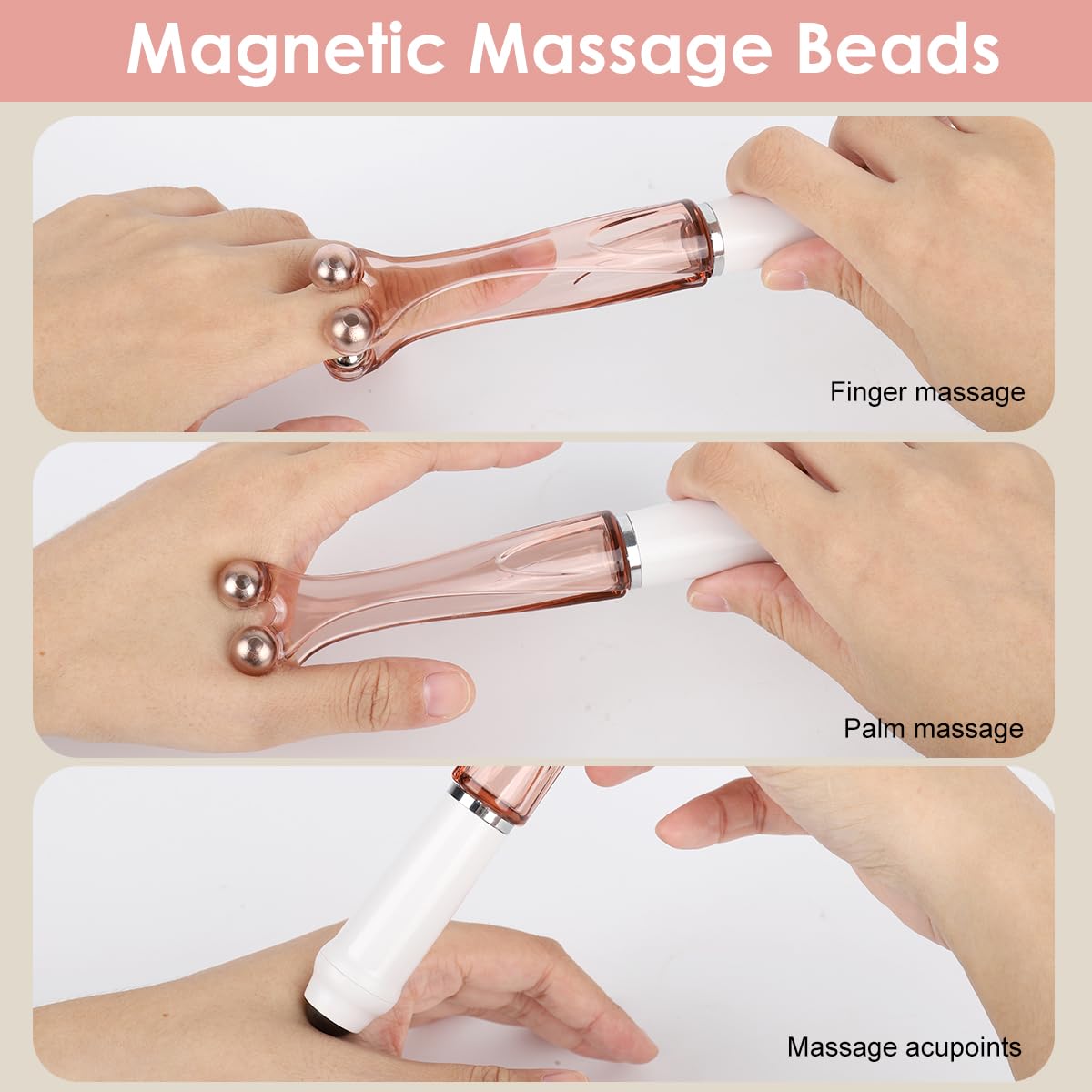 HANNEA Finger Massager Roller for Hand Relaxation with 4 Metal Rollers | Stress Relief and Circulation