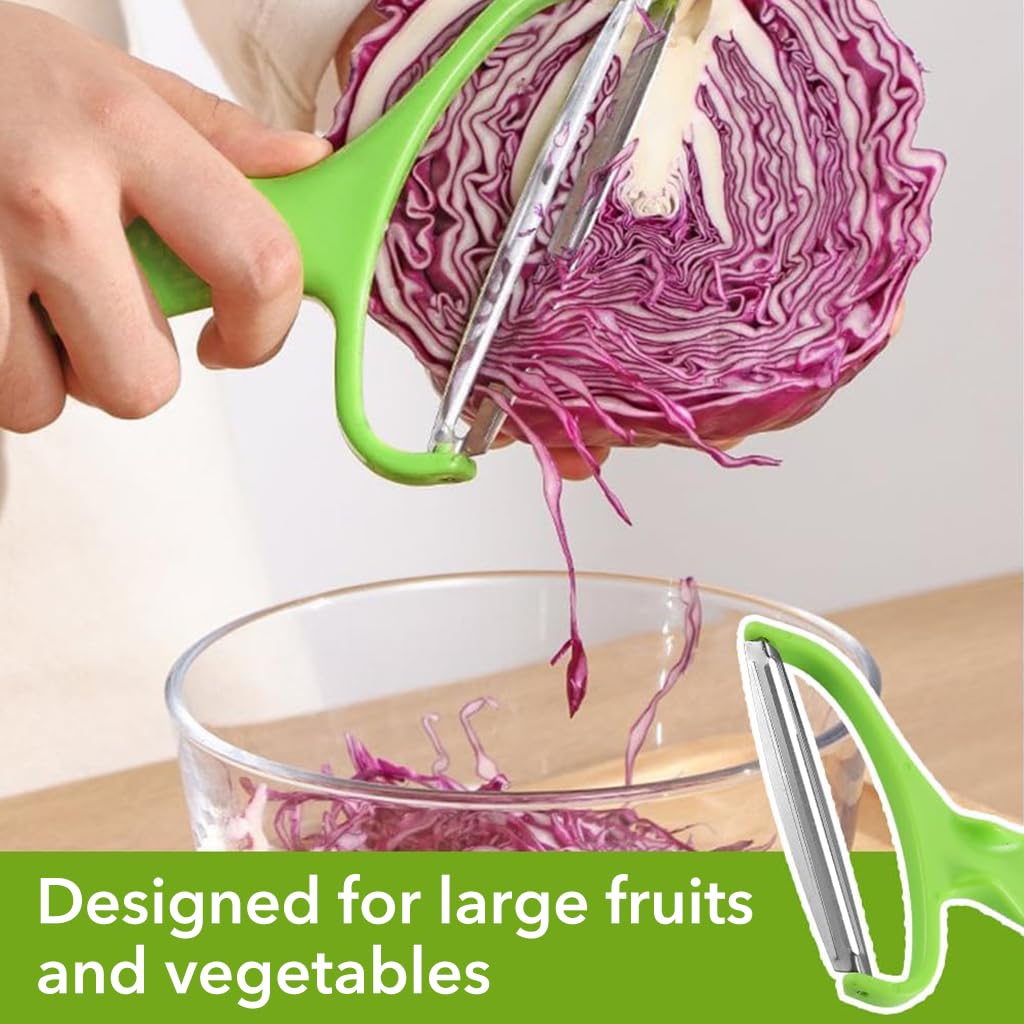 Supvox® 3Pcs Kitchen Peeler Fruit Peeler Stainless Steel Peeler Cabbage Grater for Salad Vegetable Preparation