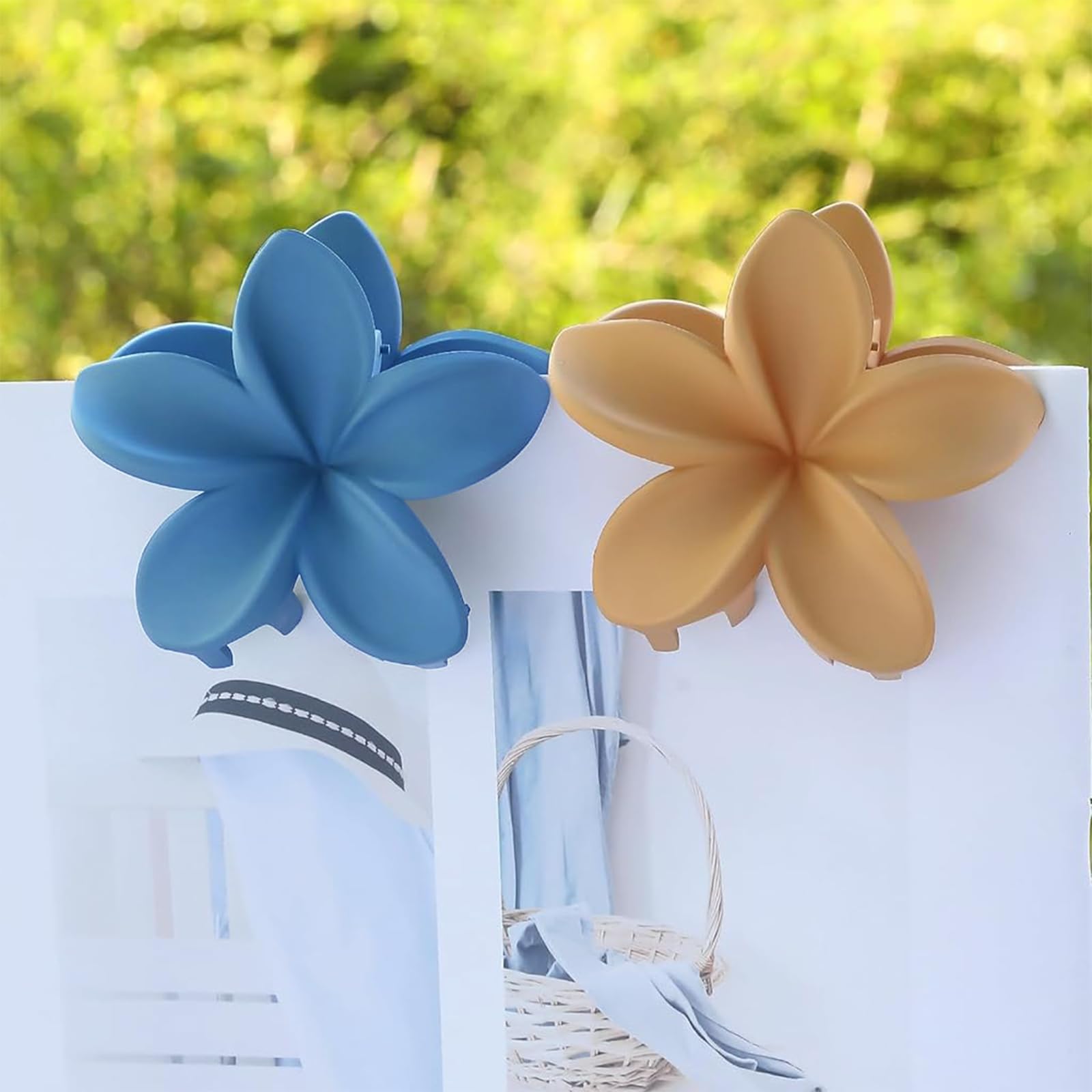 Venzina Claw Clips for Women with Crossing Claws and 3.15 in Floral Design | 5 Pcs Set