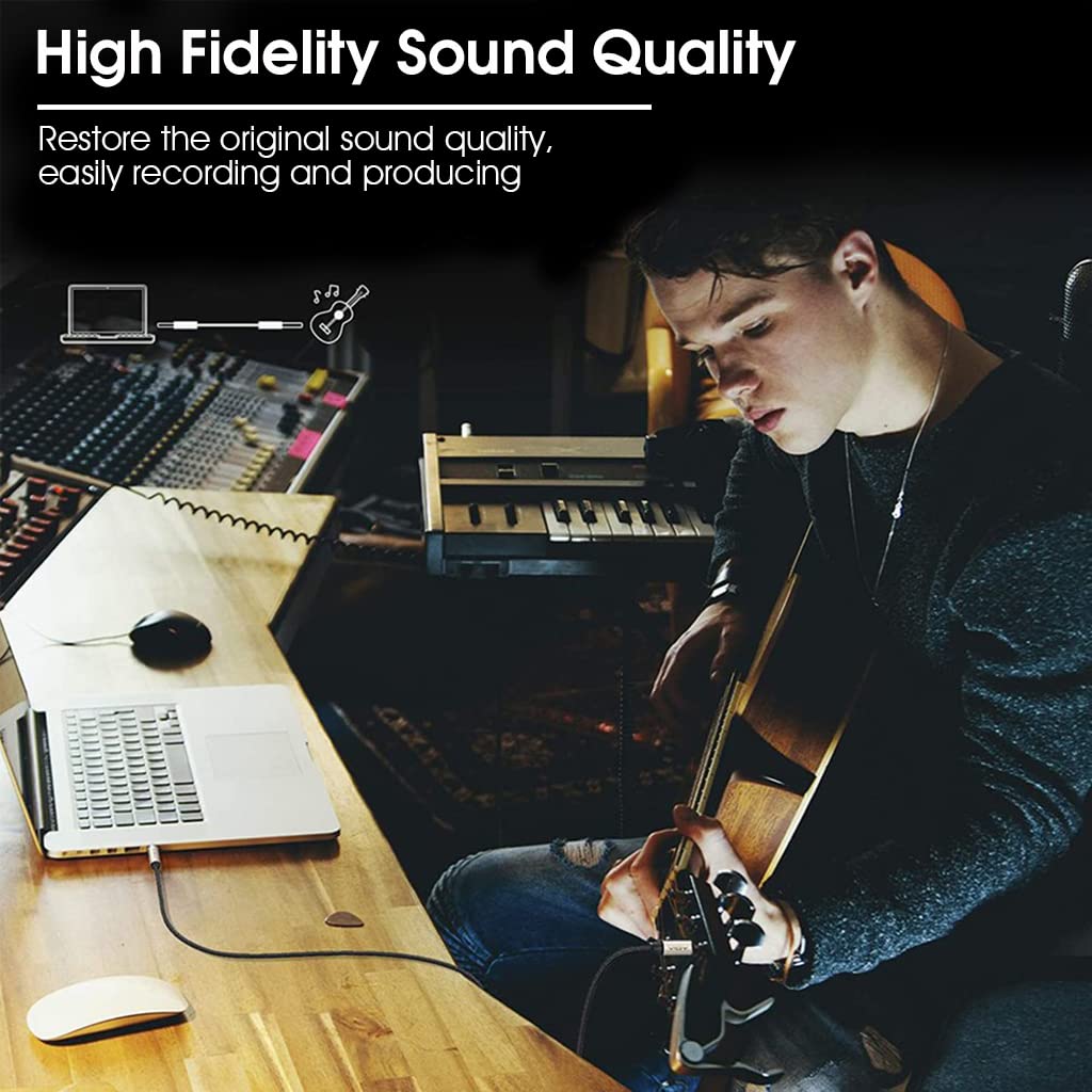 ZORBES Guitar Cable 10ft for Electric Instruments with Gold Plated Connectors | Black OFC Shield