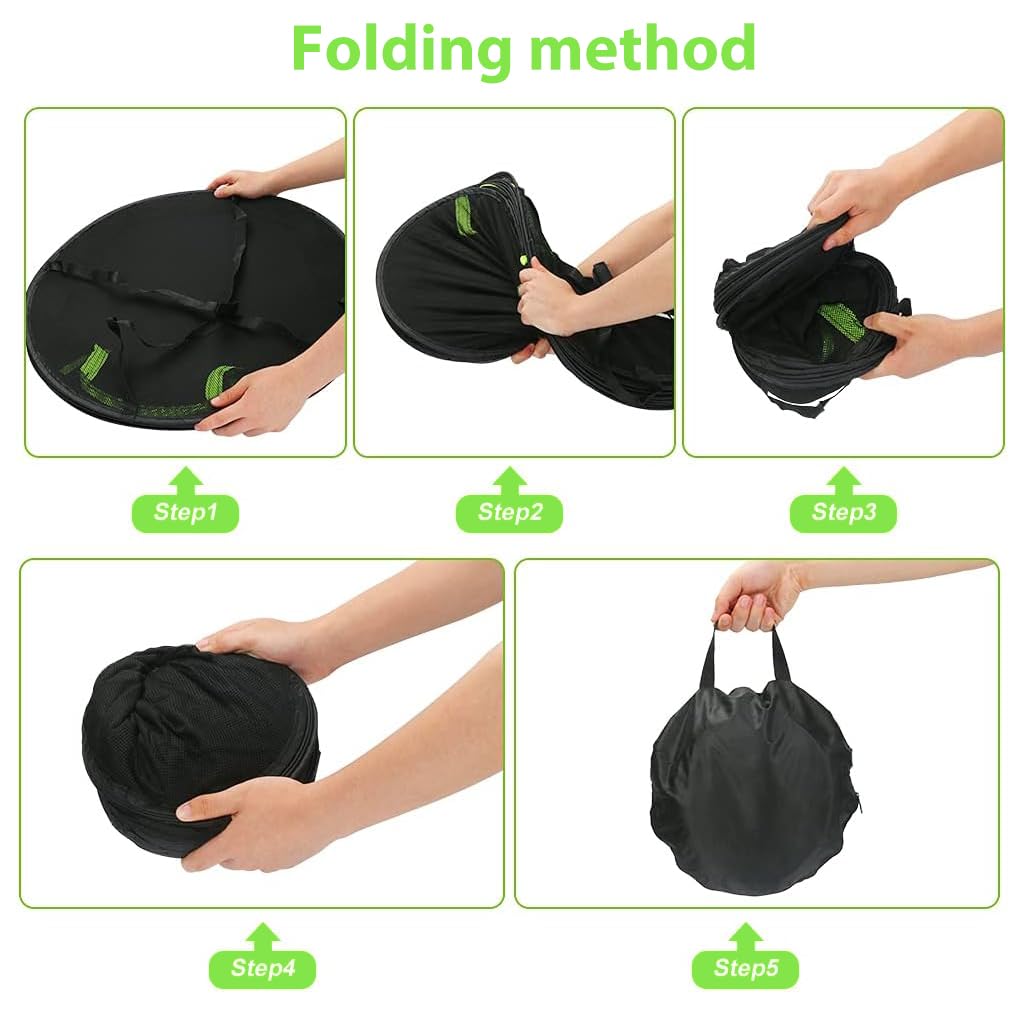 HASTHIP Herb Drying Rack for Herbs and Plants with 6 Layer 60cm Mesh Net | Black Foldable Design