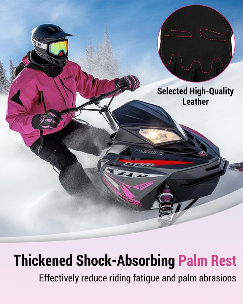 PROBEROS Riding Gloves for Motorcycle Use with Touchscreen Fingertips and Anti Slip Palm | Unisex Gothic Rose Design