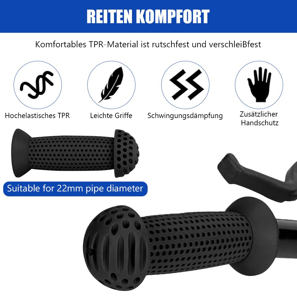 Proberos Bike Handle Grips for Kids featuring 3.9 in Porous Anti Slip Silicone | Black