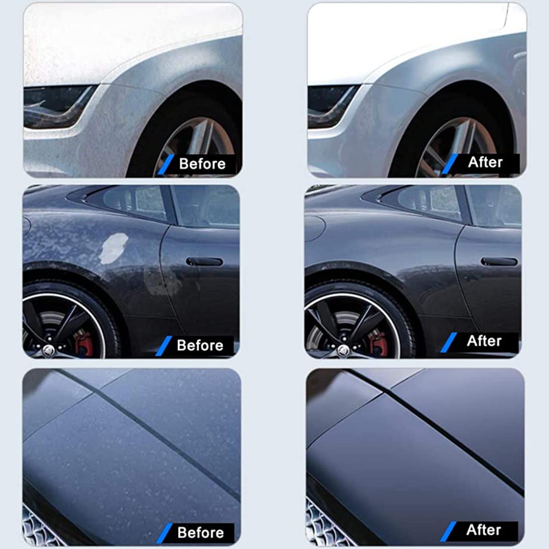 ELEPHANTBOAT Car Cleaning Brush Set for Interior and Exterior with 11 Pcs Tools | Boar Hair Mixed Bristles and Non Slip Handles