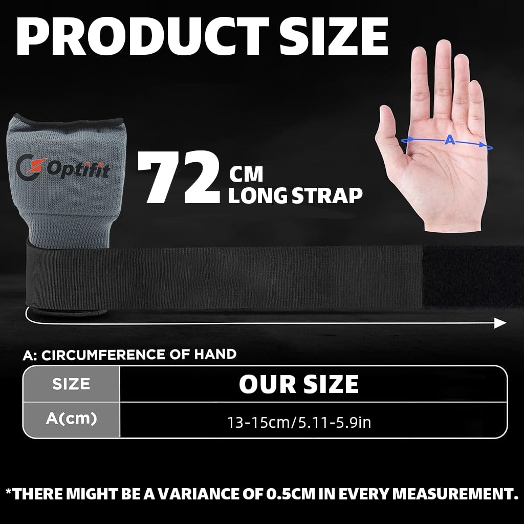 Optifit Sport Gloves for Boxing and Training with Thick Gel Padding and Wrist Support | Breathable Fingerless Nylon Design