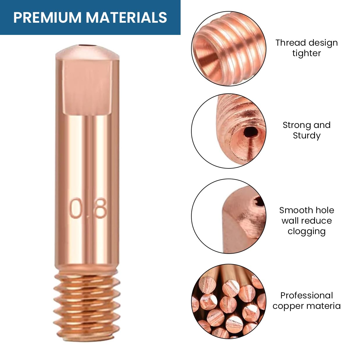 Serplex Welding Torch Accessories for MB15 15AK MIG MAG | 18Pcs Contact Tips and Nozzle Set