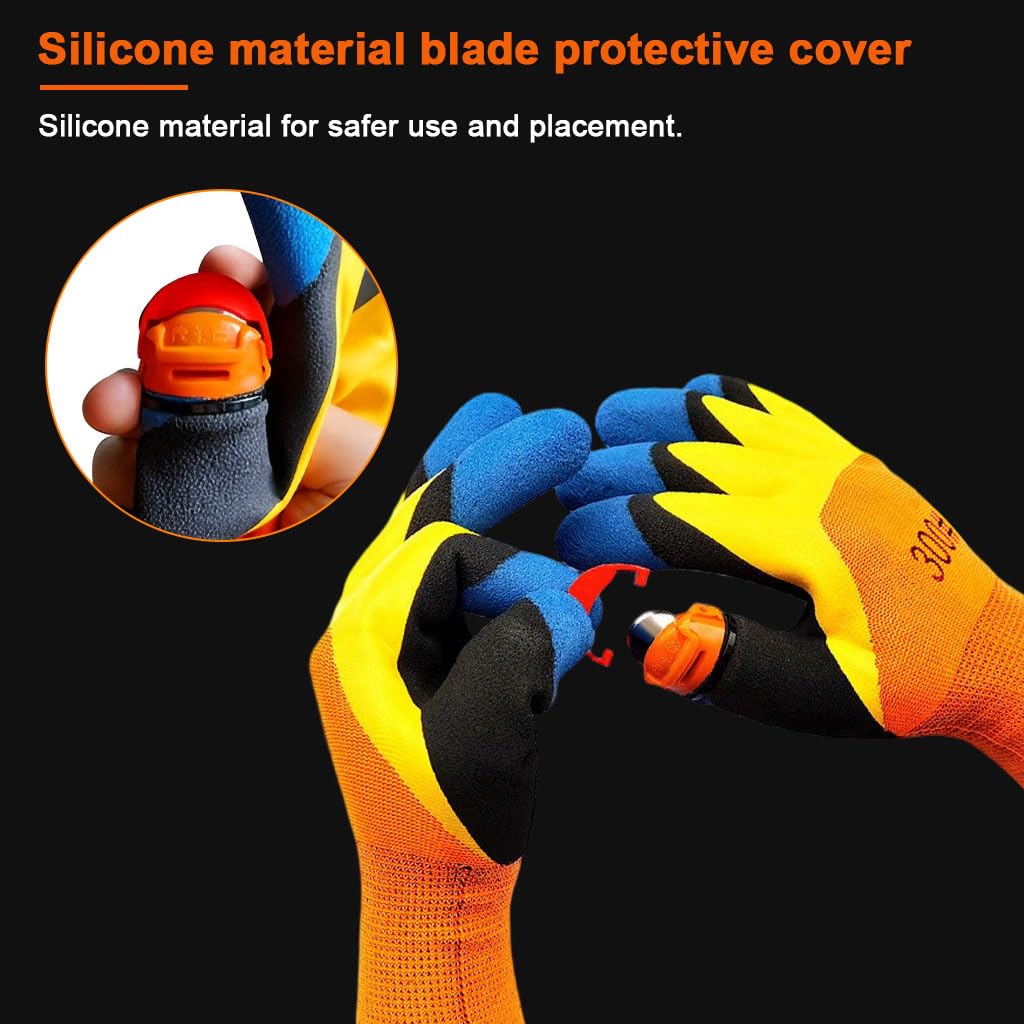 Zibuyu Gardening Gloves for Harvesting with Integrated Thumb Cutter and Non Slip Grip | Cut Resistant Protective Fit