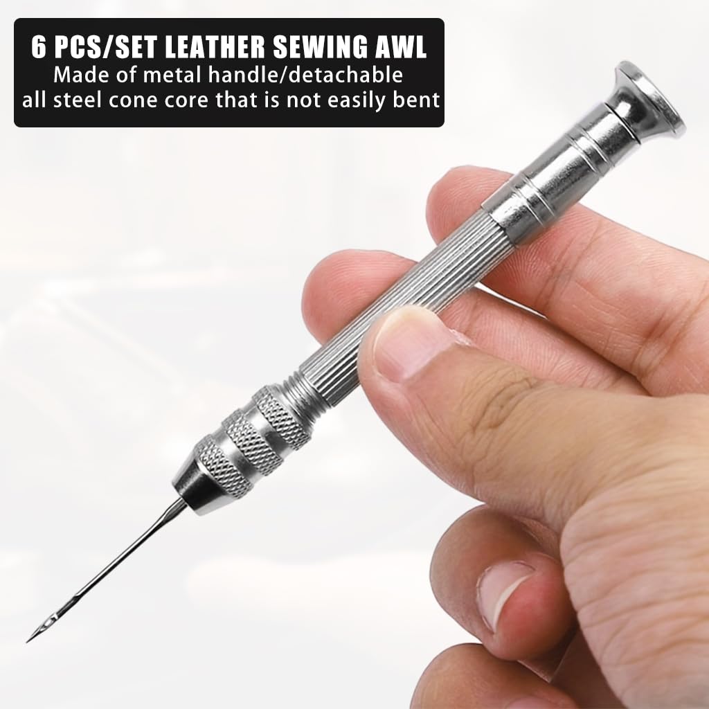 HASTHIP Leather Sewing Awl Kit for Shoe Repairing DIY Craft featuring 21 pcs and 6 needles