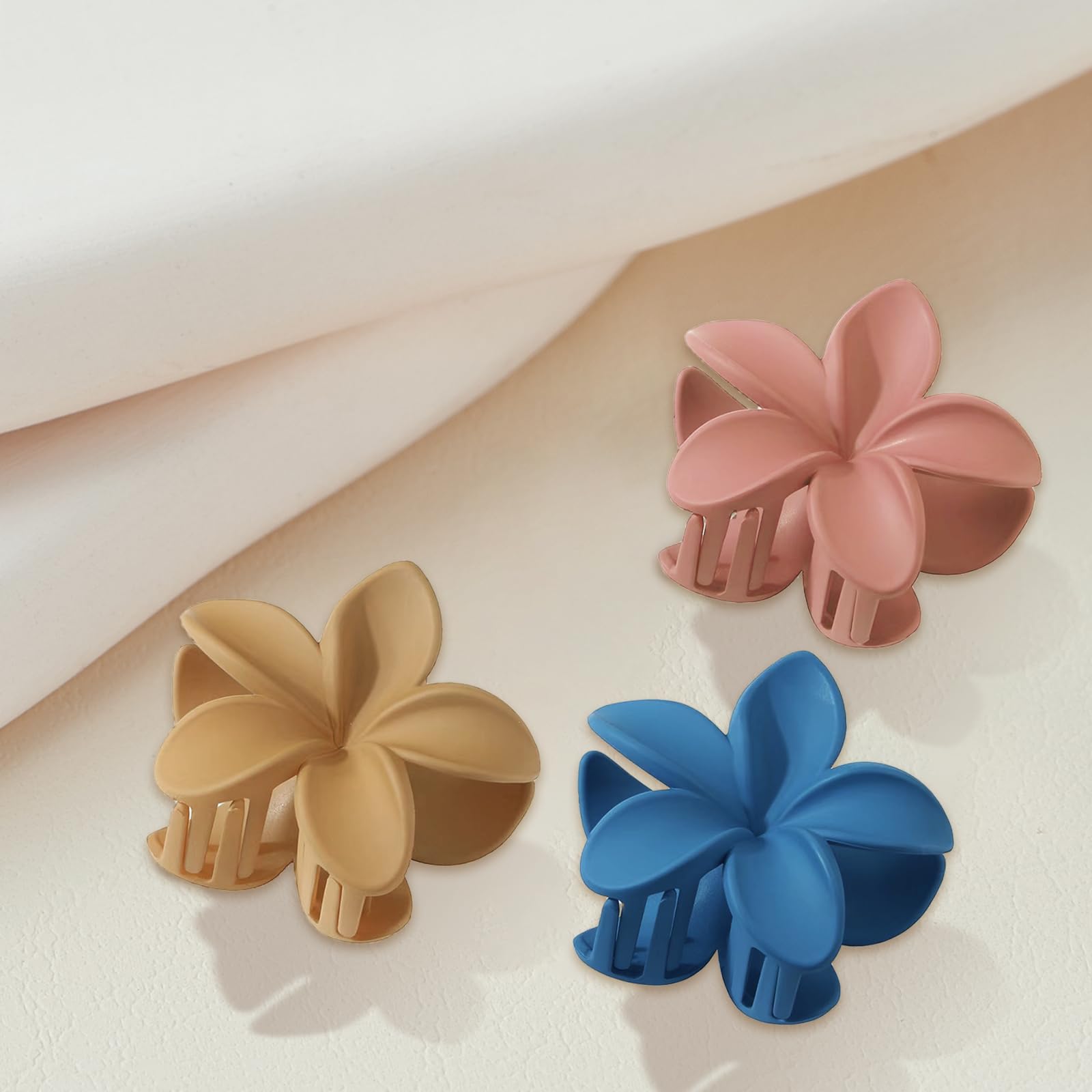 Venzina Claw Clips for Women with Crossing Claws and 3.15 in Floral Design | 5 Pcs Set