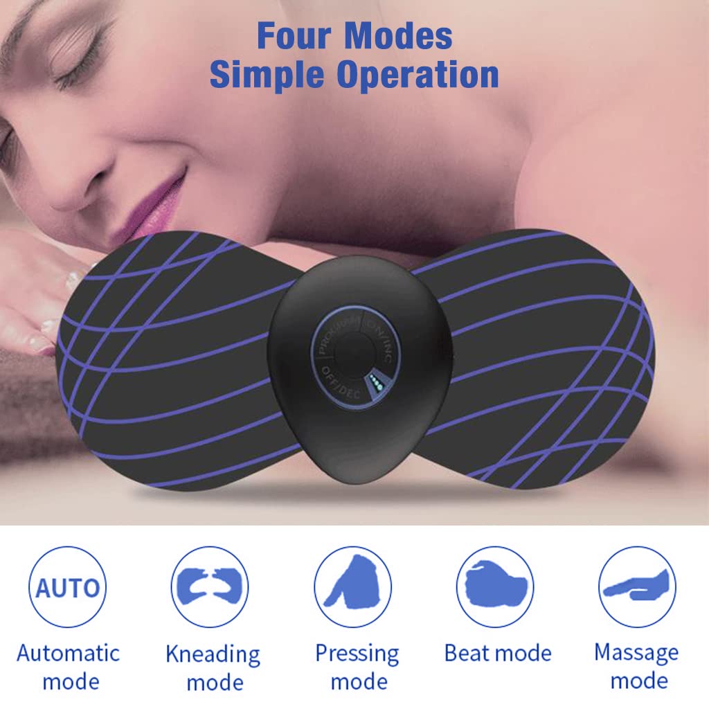 HANNEA® Neck Massager Cervical Vertebra Electric Massager for Shoulder Neck Massager Sticker Intelligent Electric Cervical Massager for Whole Body Cervical Massage Patch for Men Women Shoulder Neck