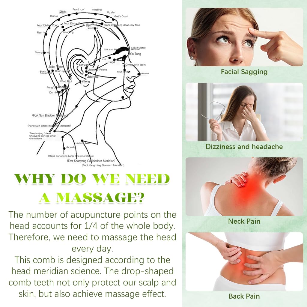 MAYCREATE Massage Combs for Scalp Care and Relaxation featuring Multi Nubs Resin Design | 2pcs