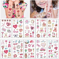 MAYCREATE® 10 Sheet Glittering Tattoo Sticker, Romantic Love Theme Sticker Waterproof Temporary Tattoos for Birthday Parties, Group Activities, Aesthetic Tattoo Sticker Tatto