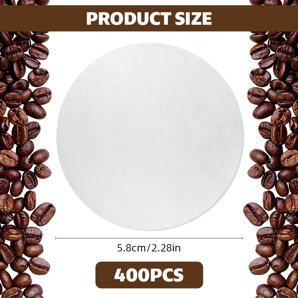 Supvox Espresso Coffee Filters for 58mm Portafilter with 400 Count Paper | White Round Disposable Design