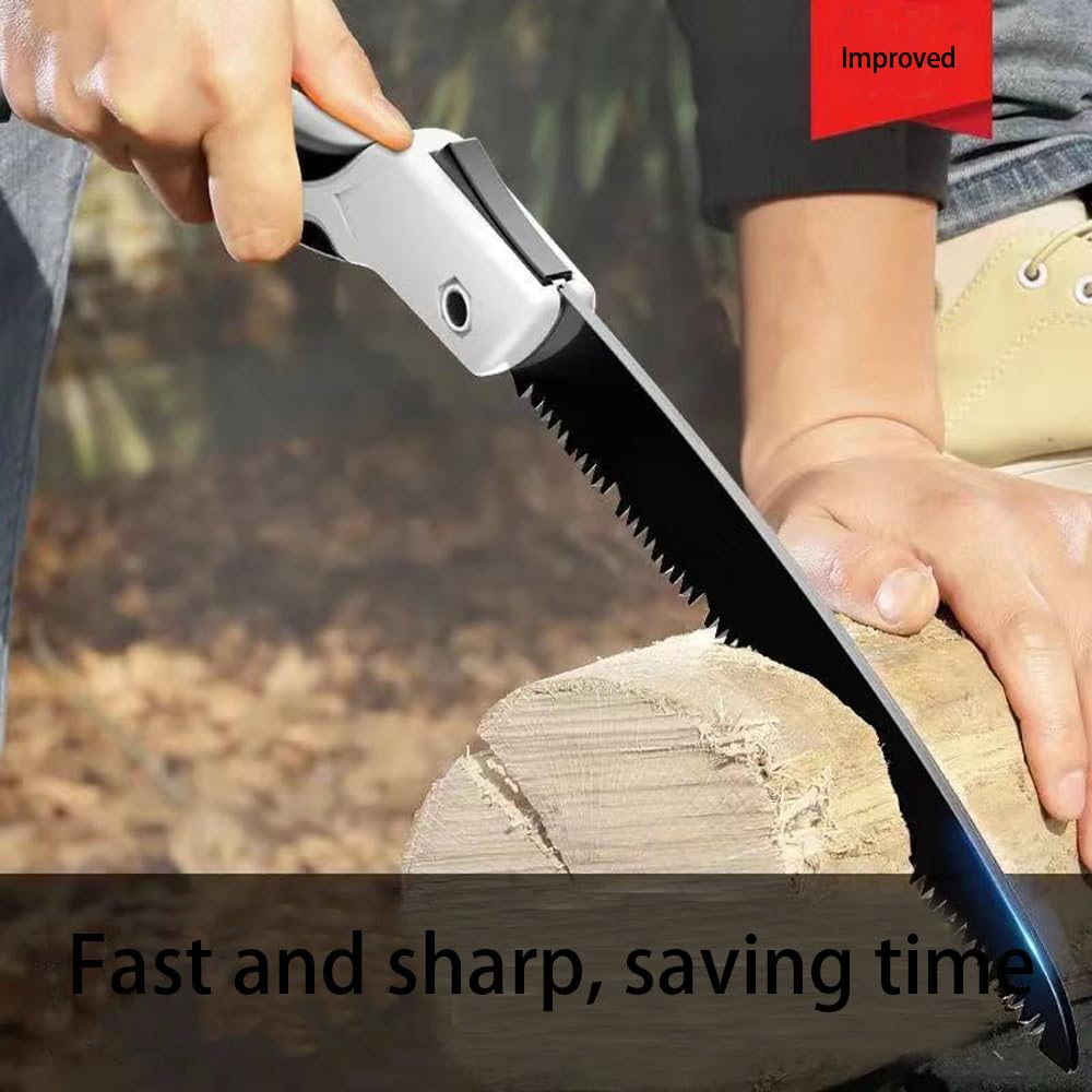 ZIBUYU Hand Saw for Branch Pruning with 9.8 in Foldable SK5 Steel Blade and Ergonomic Grip