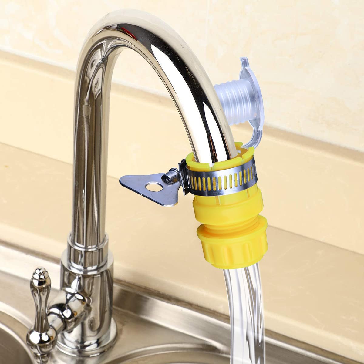 HASTHIP Hose Adapter for Faucet with 2 in 1 Universal Connector for 1/2 inch and 3/8 inch Fittings | 6PCS Set for Gardening and Household Use