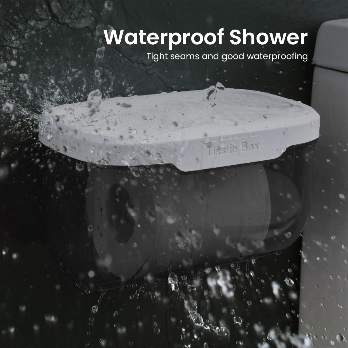 HASTHIP Wall Mounted Paper Holder with 18x10.5cm Utility Shelf and Screw Mount | Stainless Steel