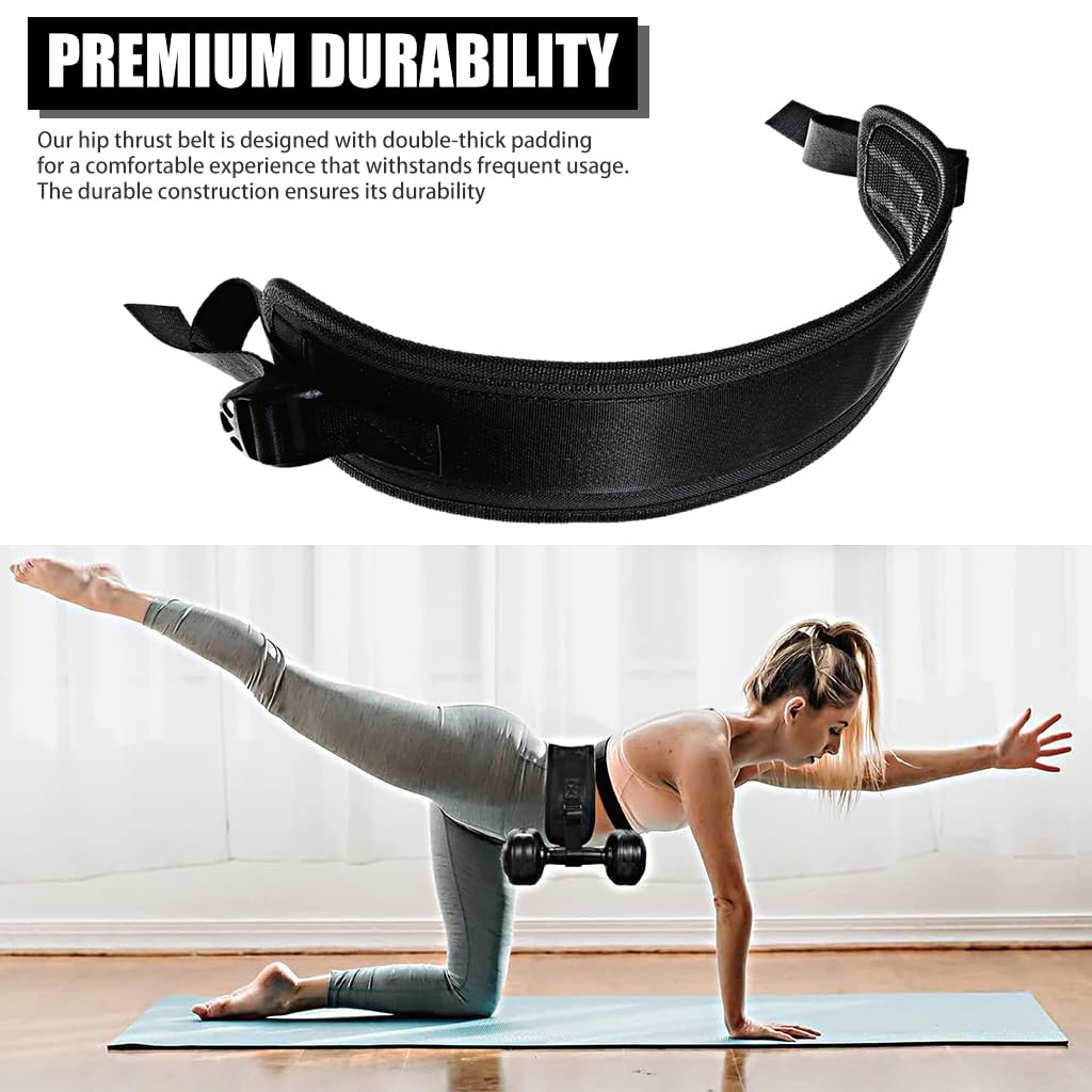 Proberos Hip Thrust Belt for Glute Bridge Workouts with Adjustable Fit & Non Slip Leather | Ideal for Dumbbells and Home Fitness