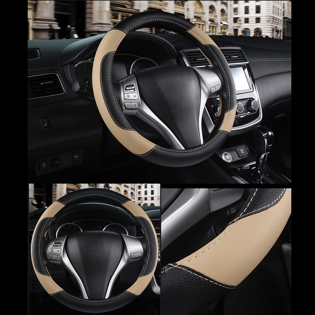 Car Steering Wheel Cover for 14 in Wheels with Anti Slip Grip and Breathable Microfiber Leather | Universal Fit for Most Cars