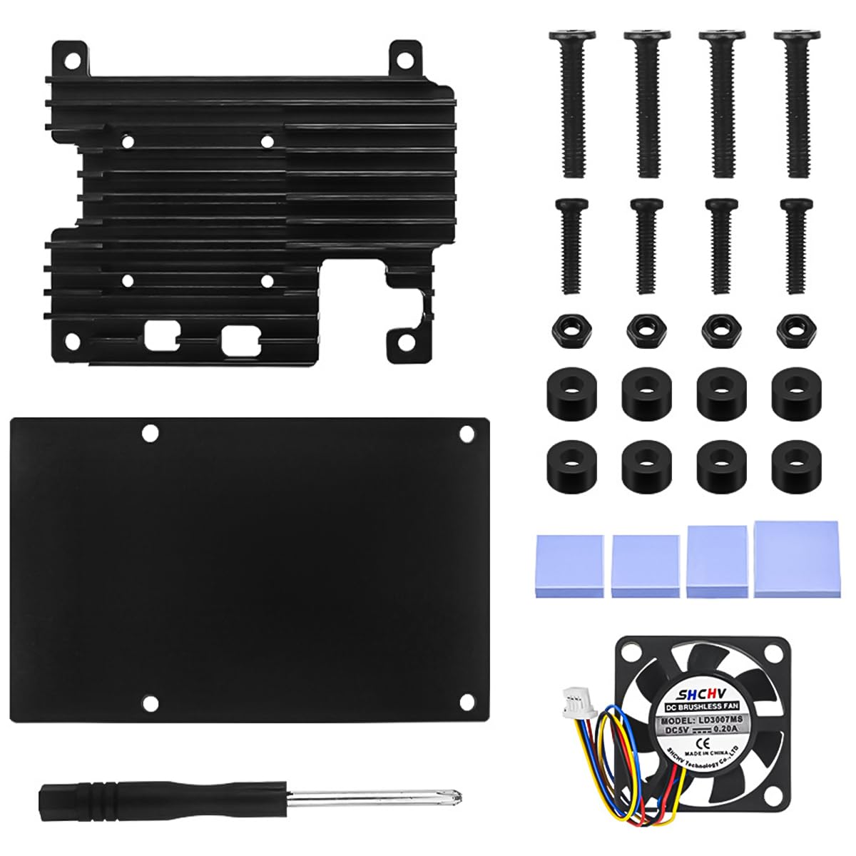 Verilux® Aluminum Alloy Case for Raspberry Pi 5, Case for Raspberry Pi 5 with Cooling Fan, Raspberry Pi 5 Aluminum Alloy Case with Cooling Fan for Raspberry Pi 5 Use