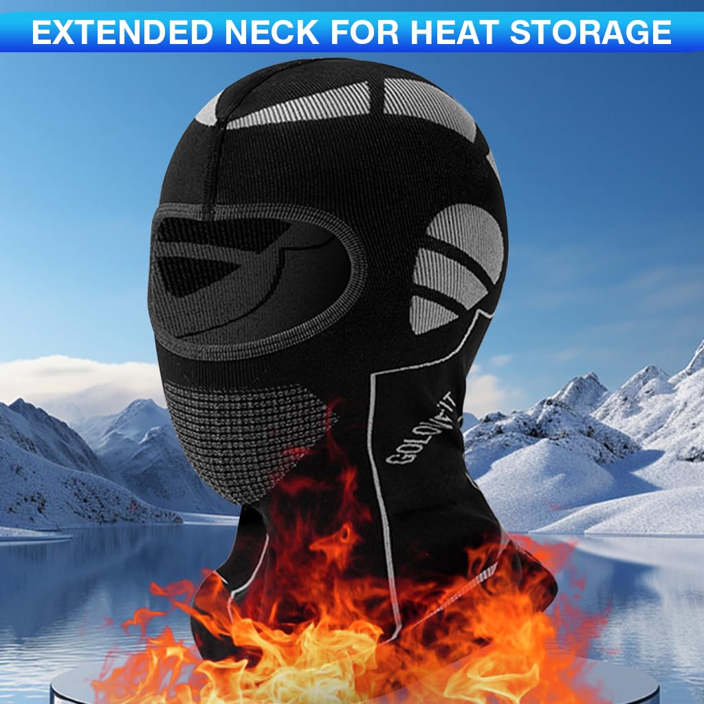PROBEROS Balaclava Face Mask for Biking and Skiing with 3D Airflow Mesh | Thermal UV-Protected Nylon