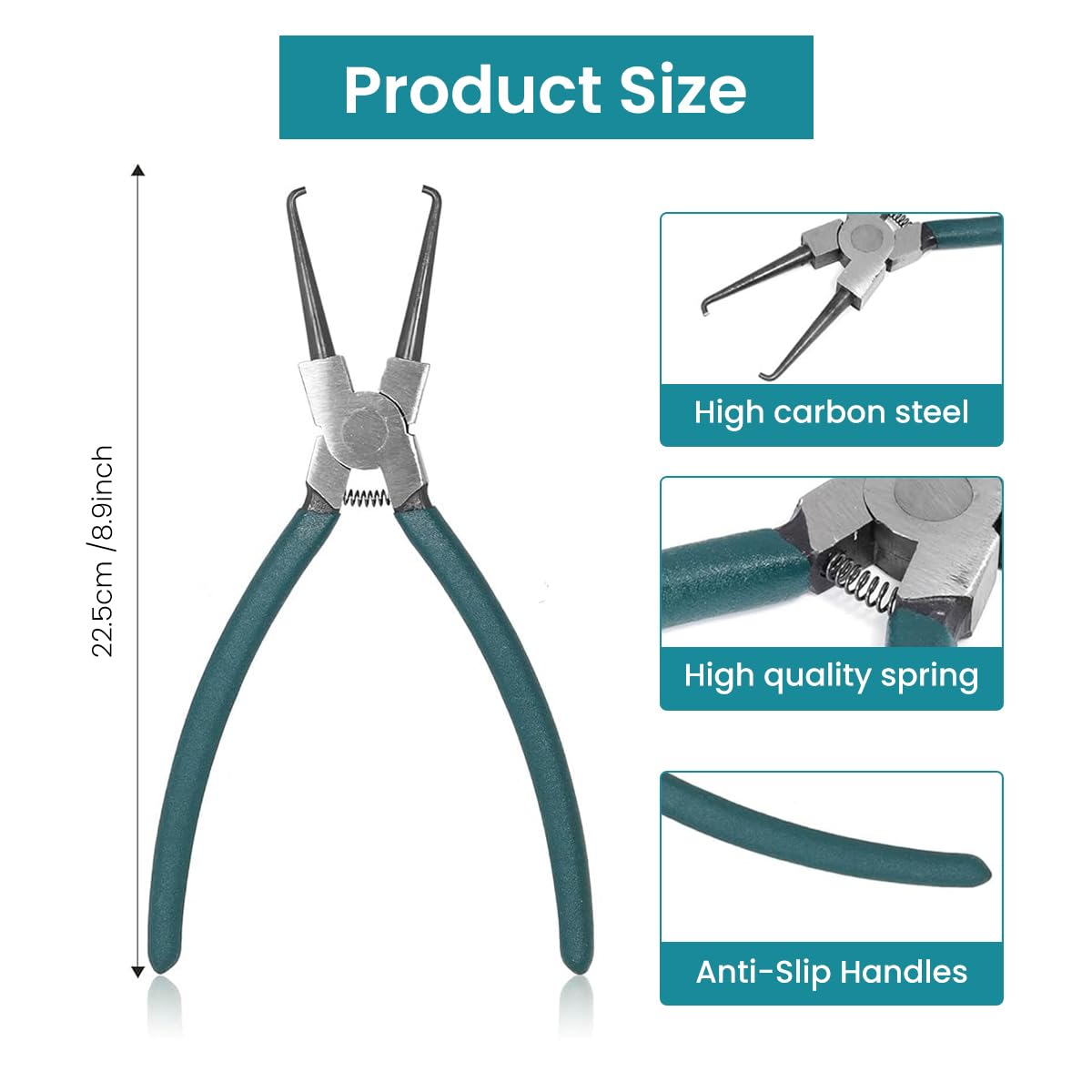 STHIRA Fuel Line Hose Remover Pliers Set for Auto Maintenance featuring Angled Tips | 4pcs Opens 3cm to 5.5cm