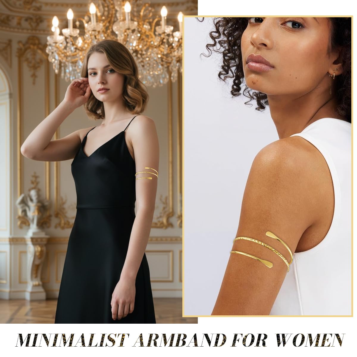 Zibuyu Arm Cuff Bracelet for Women with Adjustable Open-End Design in Nickel-Free Alloy | Elegant Party and Daily Wear Accessory