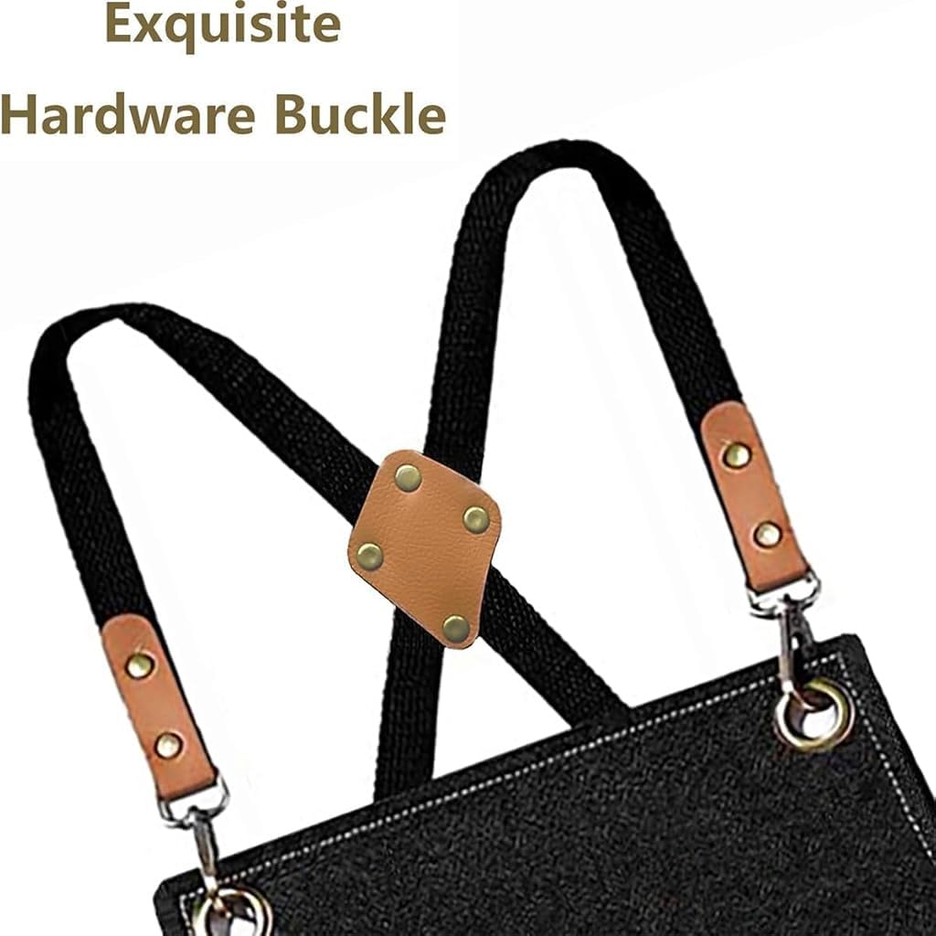 Supvox Apron for Kitchen and Workshop with Tool Pockets and Adjustable Canvas | Black