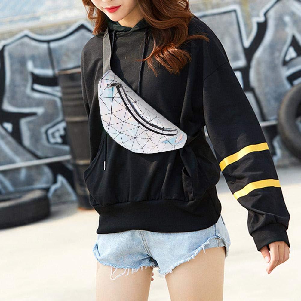 Palay Waist Bag for Outdoor Sports featuring Adjustable Strap and Smooth Zipper | Silver Ladies Crossbody