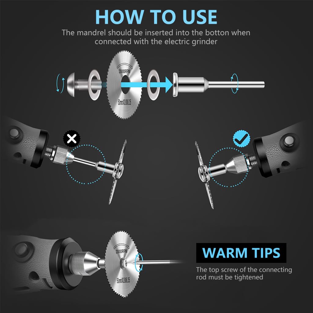 Serplex Rotary Tool Accessories Set for DIY Projects with 44 Pieces and Mandrel Attachments