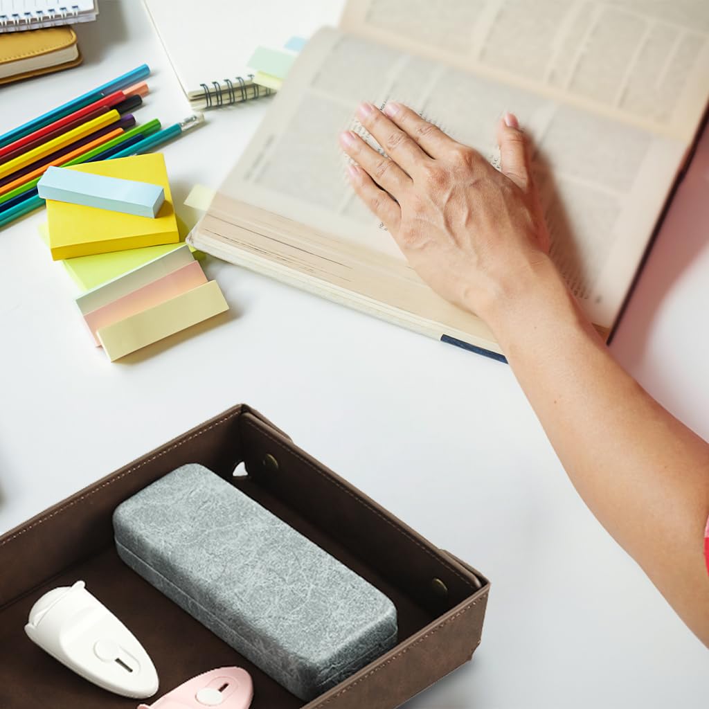 ZORBES PU Desk Organizer Box for Keys and Jewelry featuring Shallow Open Design 26x19x4.5cm