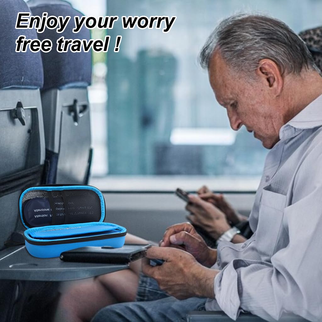 ZIBUYU Insulin Cooler Travel Case for Diabetic Supplies with 3 Ice Packs and Temperature Display | Blue Portable Bag 8.67×4.33×2.03 in