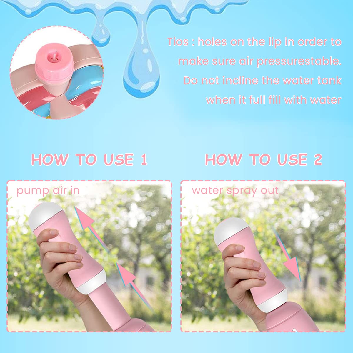 PATPAT Water Gun for Kids with 2L Backpack Tank and Pressure Spray Mechanism | Fun Summer Toy